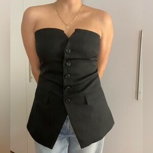 Black Strapless Top